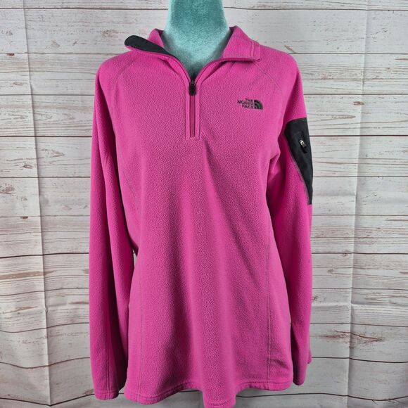 The North Face Womens Large 1/4 Zip Pullover Fleece Sweater Outdoor Activewear - Picture 1 of 14